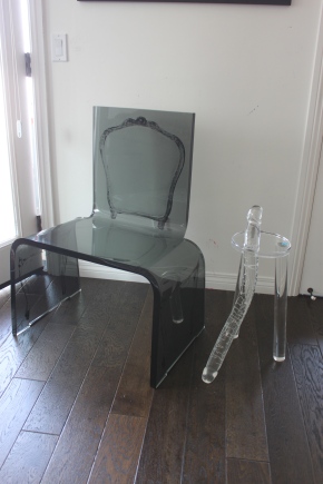 Aaron R. Thomas Ghost Chair in smoke grey acrylic